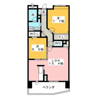 ベル セードル W【4階】の間取り