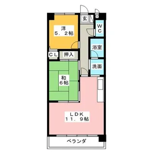 プリーマ千代鶴【3階】の間取り