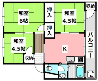 第1コーポ藤本【204号室】の間取り