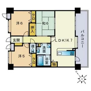 福岡県福岡市中央区薬院4丁目【マンション】の間取り