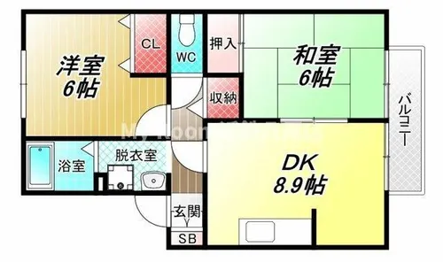 セジュール山の手【1階】の間取り