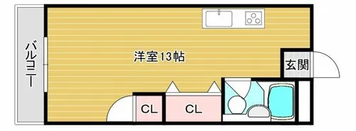 西田辺ハイツ【410号室】の間取り