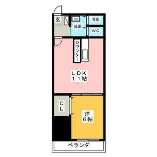 サンライスマンション【4階】の間取り