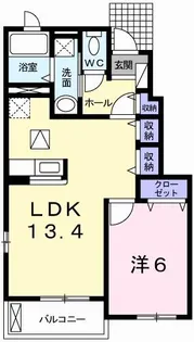 キャッスル・ミニヨン【103号室】の間取り