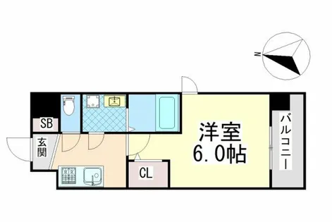 SDグランツ将軍通【6階】の間取り