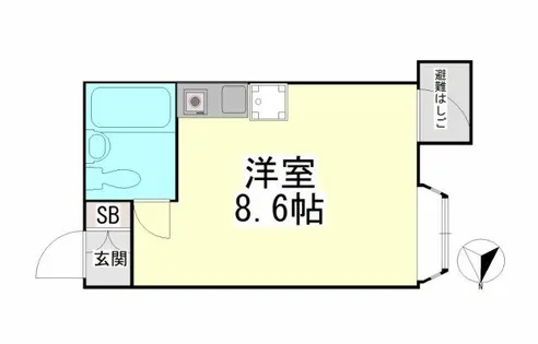 サンヴィラ六甲道パートⅡ【3階】の間取り
