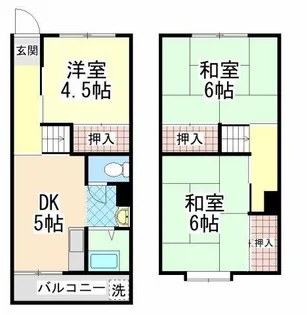 鶴甲コーポ27号館【1階】の間取り