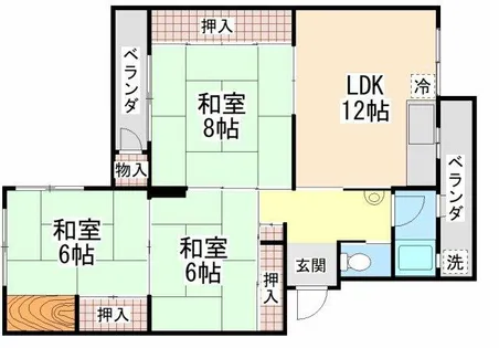 鶴甲団地10号棟【1階】の間取り