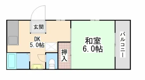1DKの間取り画像