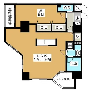 1LDKの間取り画像