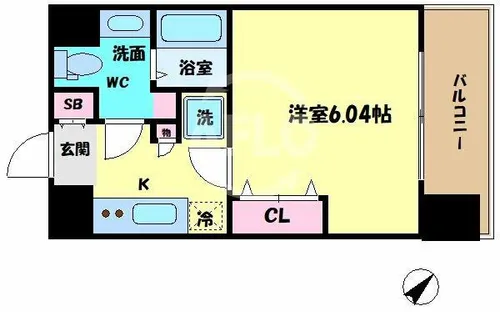 パークヒルズ難波南ハヌル【903号室】の間取り