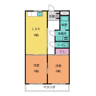 2LDKの間取り画像