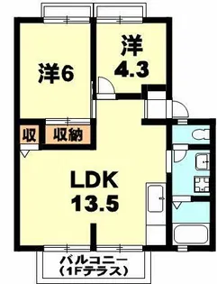 コーポ西渋川Ⅱ【208号室】の間取り