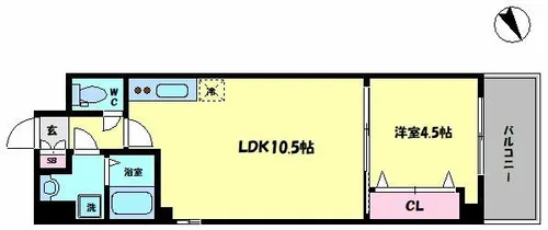 オルゴグラートNAMBA【9階】の間取り