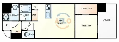 ブエナビスタ難波タワー【8階】の間取り