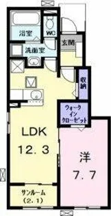 コージィープレイス 凛【1階】の間取り