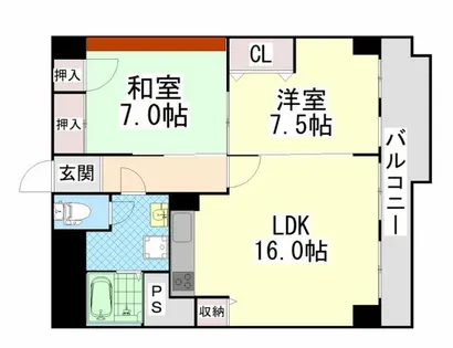 東急ドエル摩耶【4階】の間取り