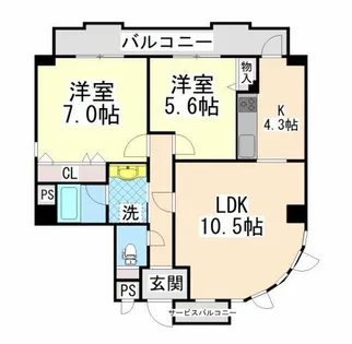 エルム御影【2階】の間取り