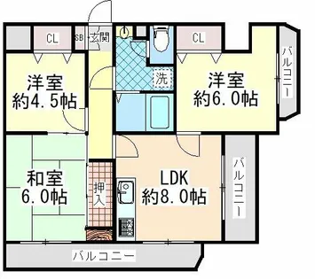 サンパレス21御影山手【3階】の間取り