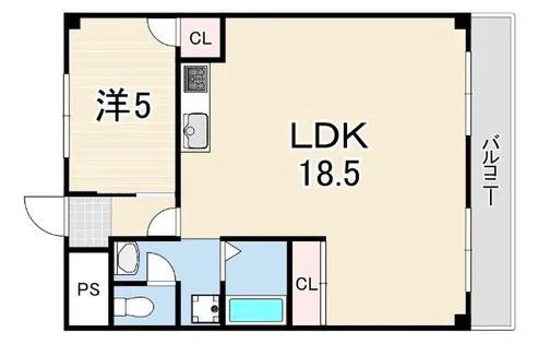 コーポ出口【4階】の間取り