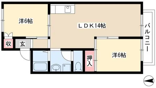 エスペラント【205号室】の間取り