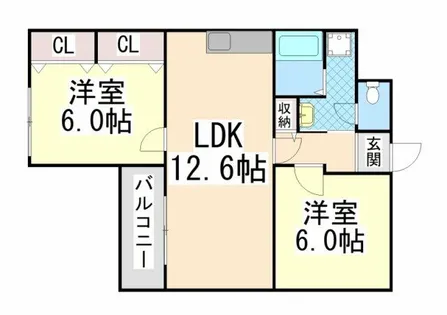 ユニーブル六甲南棟【3階】の間取り