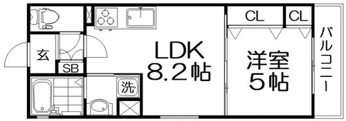 フォレストクリエオーレ城垣町弐番館【1階】の間取り