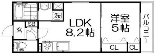 フォレストクリエオーレ城垣町弐番館【3階】の間取り