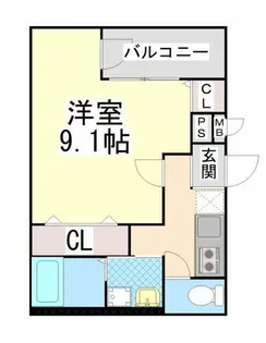 1Kの間取り画像