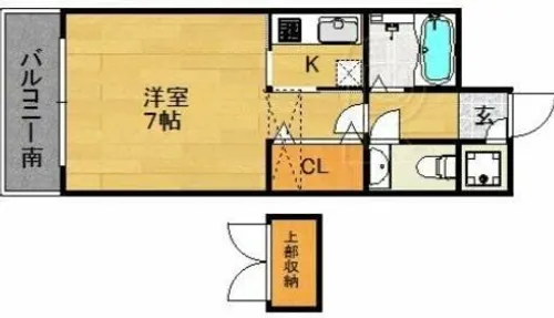 エステートモア天神スタジオ【9階】の間取り