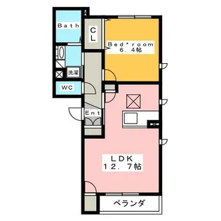 サンハウス春里【1階】の間取り