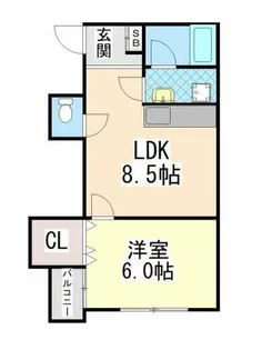 ヴィレッジ・リバー住吉【2階】の間取り