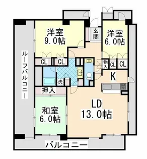 パーク・ハイム六甲八幡町【4階】の間取り