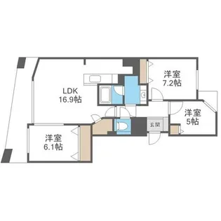 シティハウス道庁前【8階】の間取り