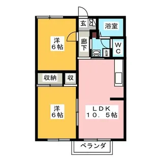 サニーコート河和 A棟【2階】の間取り