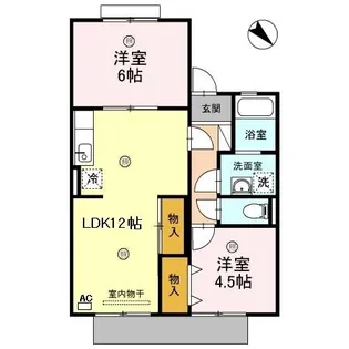 兵庫県姫路市大津区新町1丁目【アパート】の間取り