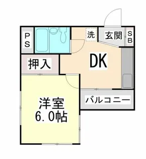 1DKの間取り画像