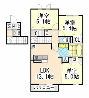 兵庫県神戸市東灘区御影山手3丁目【テラスハウス】の間取り