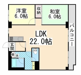 シャトー御影【4階】の間取り