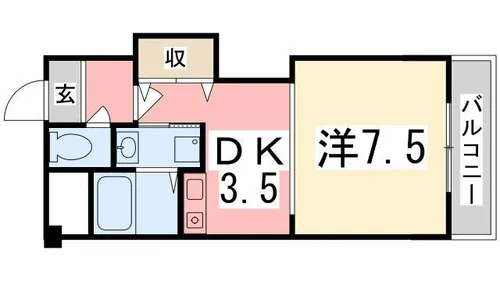 フラットフォー【401号室】の間取り