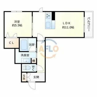 レーヴ・ラ・メール【1階】の間取り