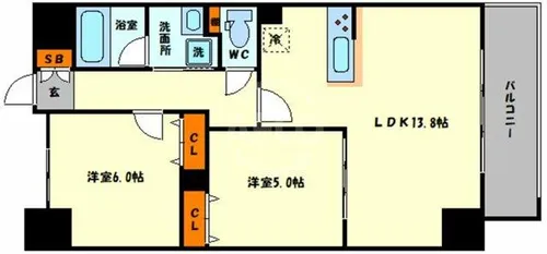 サンセール海老江【10階】の間取り