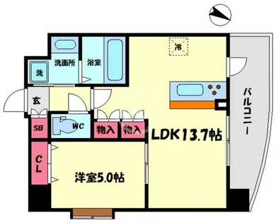 スプランディッド中之島WEST【2階】の間取り