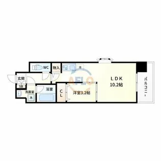 パークレジデンス江坂【12階】の間取り