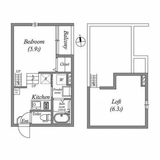 スカイフラット姫島【1階】の間取り