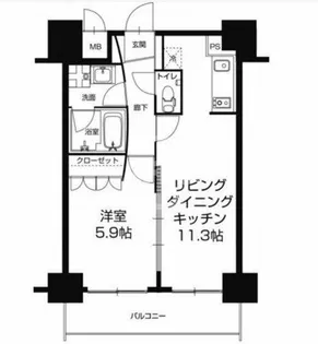 URBAN FLATS中之島【10階】の間取り