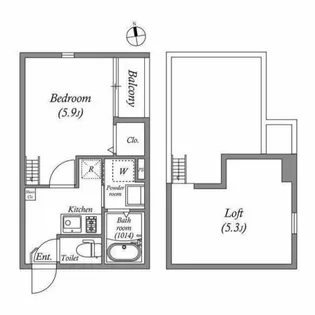 スカイフラット姫島【2階】の間取り