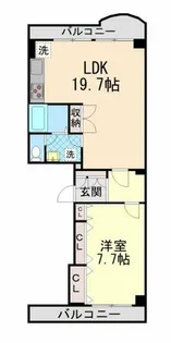 1LDKの間取り画像