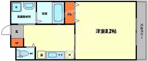 クィーンライフ勝山北【7階】の間取り