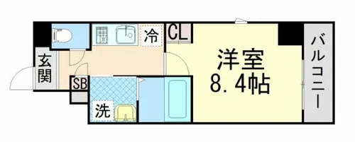 L’sステューディオ岡本【8階】の間取り